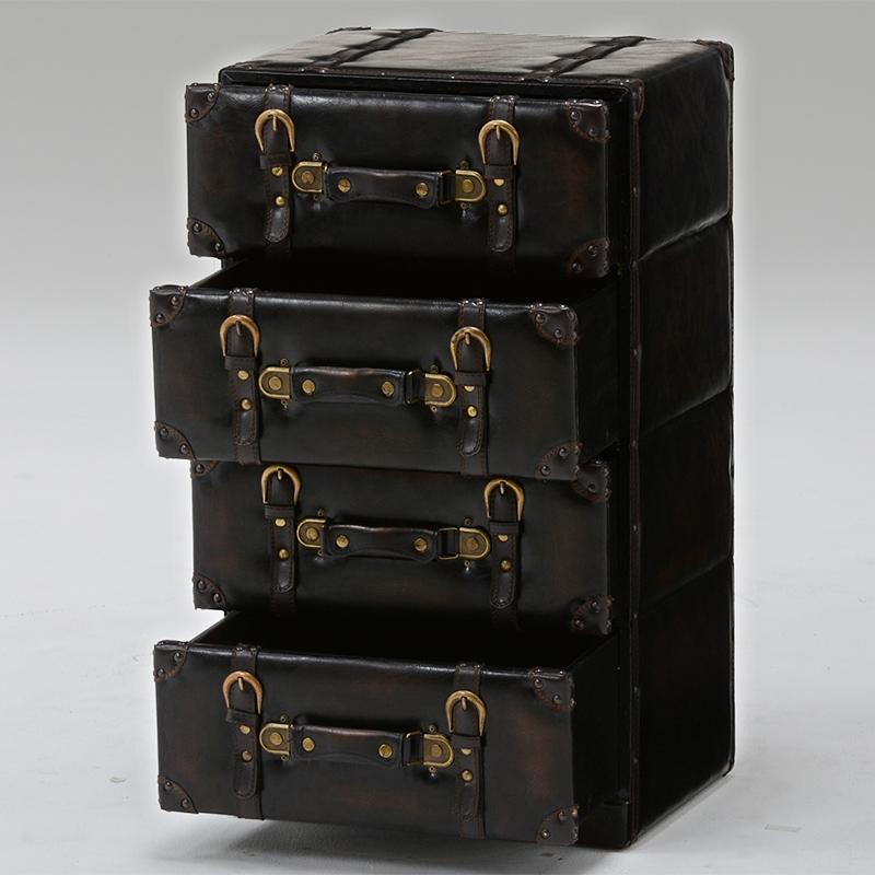 トランク型 チェスト 4段 トランク収納 小物収納 アクセサリー収納 レザー 合皮 MCH-6004DBR |  | 01