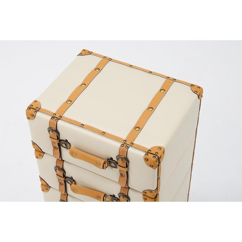 トランク型 チェスト 4段 トランク収納 レザー 合皮 収納家具 衣類収納 小物収納 デザイン MCH-6005IV |  | 04