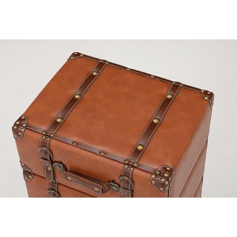 トランク型 チェスト 4段 トランク収納レザー 合皮 収納家具 衣類収納 小物収納 デザイン MCH-6005LBR |  | 03