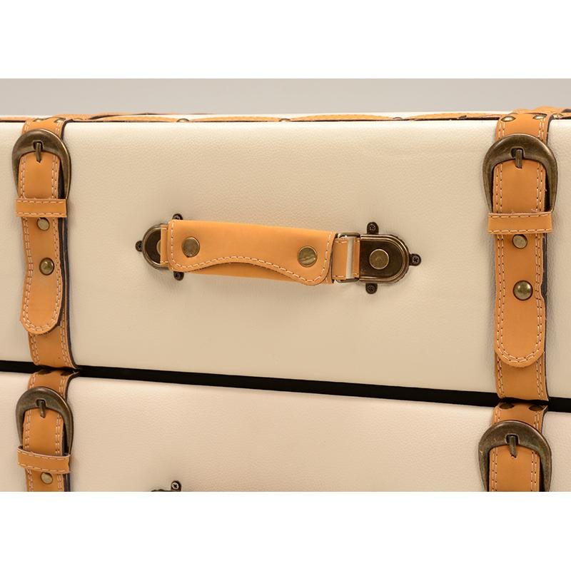 トランク型 チェスト 4段 トランク収納 合成皮革 収納家具 衣類収納 小物収納 デザイン MCH-6014IV |  | 01