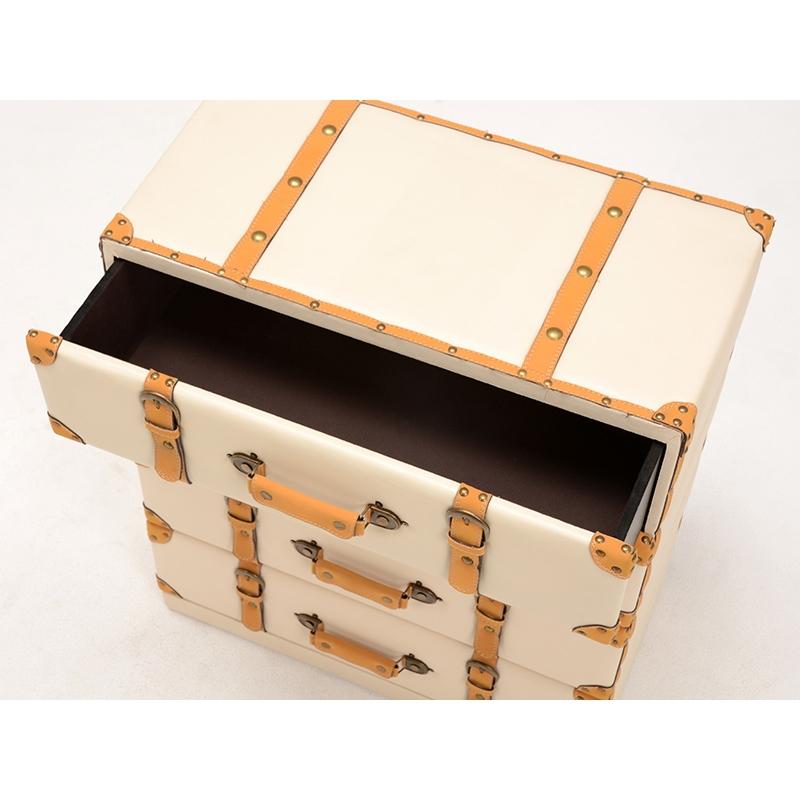 トランク型 チェスト 4段 トランク収納 合成皮革 収納家具 衣類収納 小物収納 デザイン MCH-6014IV |  | 03