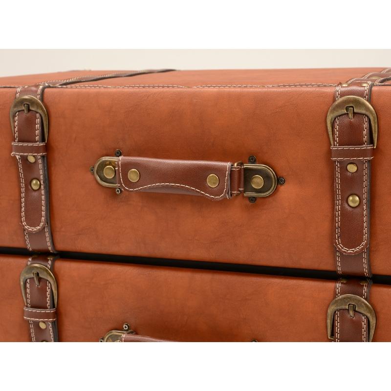 トランク型 チェスト 4段 トランク収納 合成皮革 収納家具 衣類収納 小物収納 デザイン MCH-6014LBR |  | 01