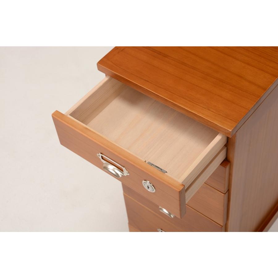 書類 引き出し A4対応 木製 書類ケース 5段 チェスト キャスター付き 鍵付き 北欧 ヴィンテージ リビング収納 木製チェスト MCH-6580 |  | 02