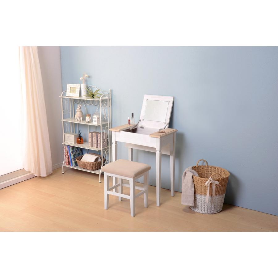 機能的コンパクトドレッサー スツール付 ドレッサーテーブル 幅60cm 1面鏡ドレッサー 化粧台 スツール付き  MD-5295NAW |  | 15