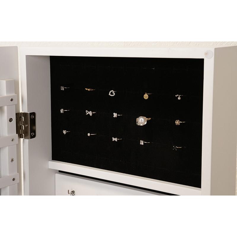 スタンドミラー 姿見 デザインスタンドミラー 全身鏡 収納 鏡 小物入れ MD-6565WH |  | 08