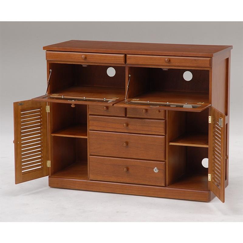 キャビネット 鍵付き 幅96cm 隠しキャスター付き キッチン ラック シェルフ 収納家具 収納棚 MFX-8202BR |  | 01