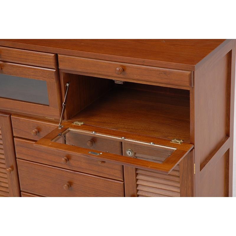 キャビネット 鍵付き 幅96cm 隠しキャスター付き キッチン ラック シェルフ 収納家具 収納棚 MFX-8202BR |  | 02