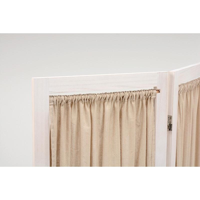 パーテーション 3連 シャビーウッド フレンチカーテン 間仕切り つい立 MS-5413AW |  | 03