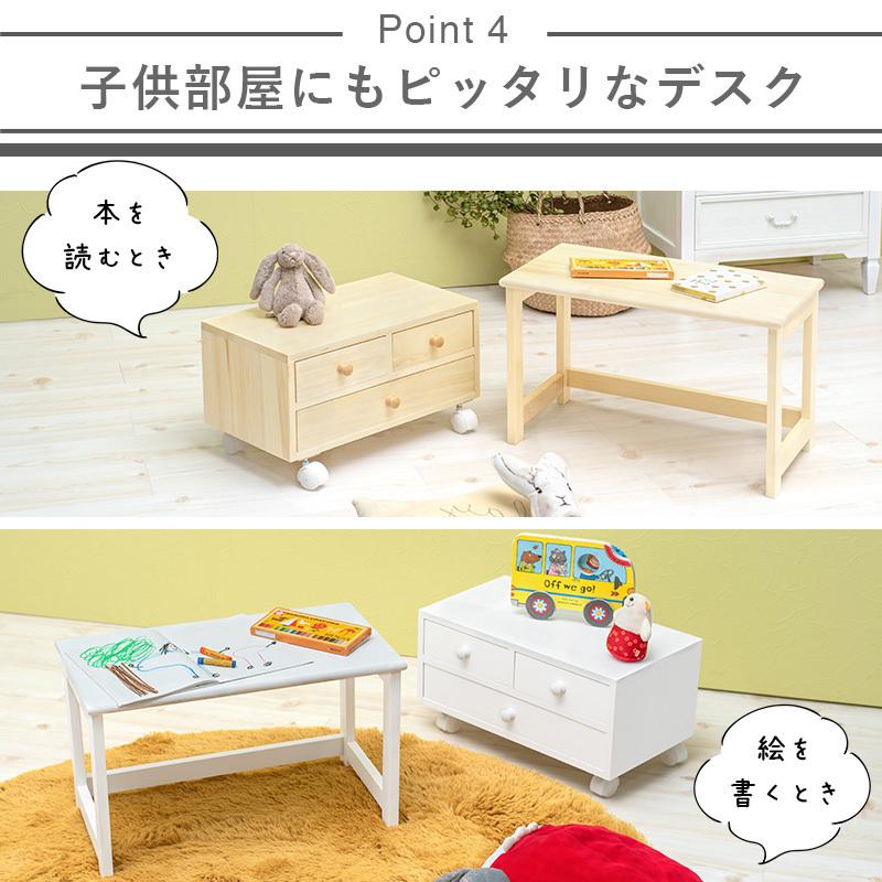 パソコンデスク キャスター  デスク PCデスク  ローテーブル パソコンラック 作業 フレンチ MT-70WH |  | 08