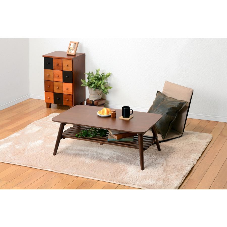 テーブル ローテーブル 長方形折れ脚 センターテーブル テーブル テーブル  棚 MT-6921BR |  | 02