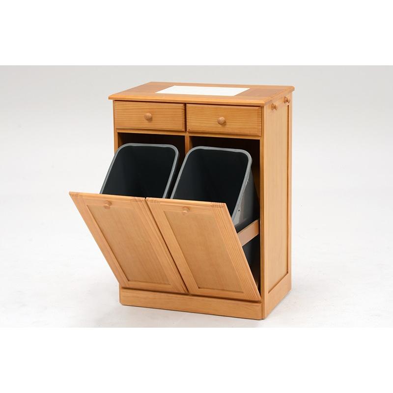 ダストボックス カウンター 2分別 カウンター ワゴン キャスター  ごみ箱 完成品 25Lペール ごみ箱 ダストBOX MUD-6722NA |  | 02