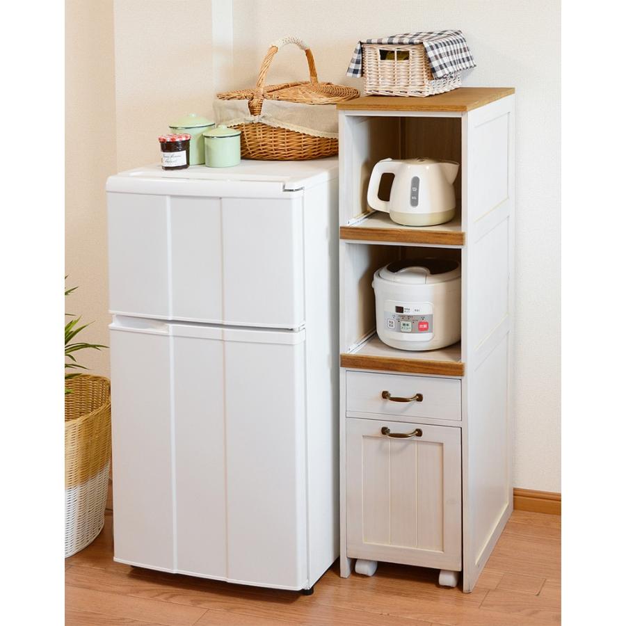 収納 ラック 完成品 ラック 30 ダストワゴン すきま 炊飯器ラック スライド棚 棚 台所  MUD-51WS |  | 03