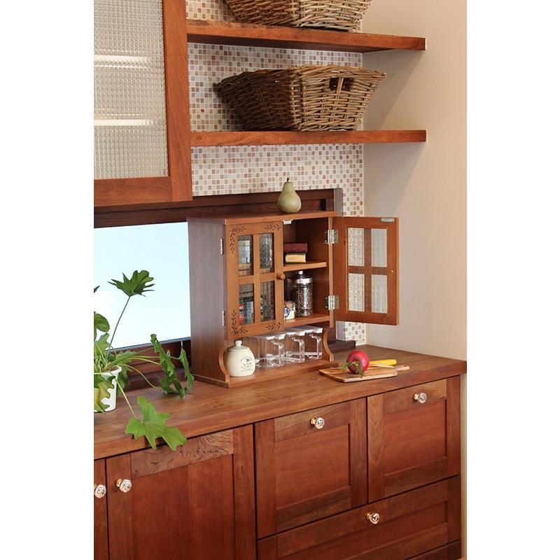 スパイスラック 味料ラック ガラス扉  収納ラック 台所 ラック 完成品 ガラス味料棚MUD-28LBR |  | 04