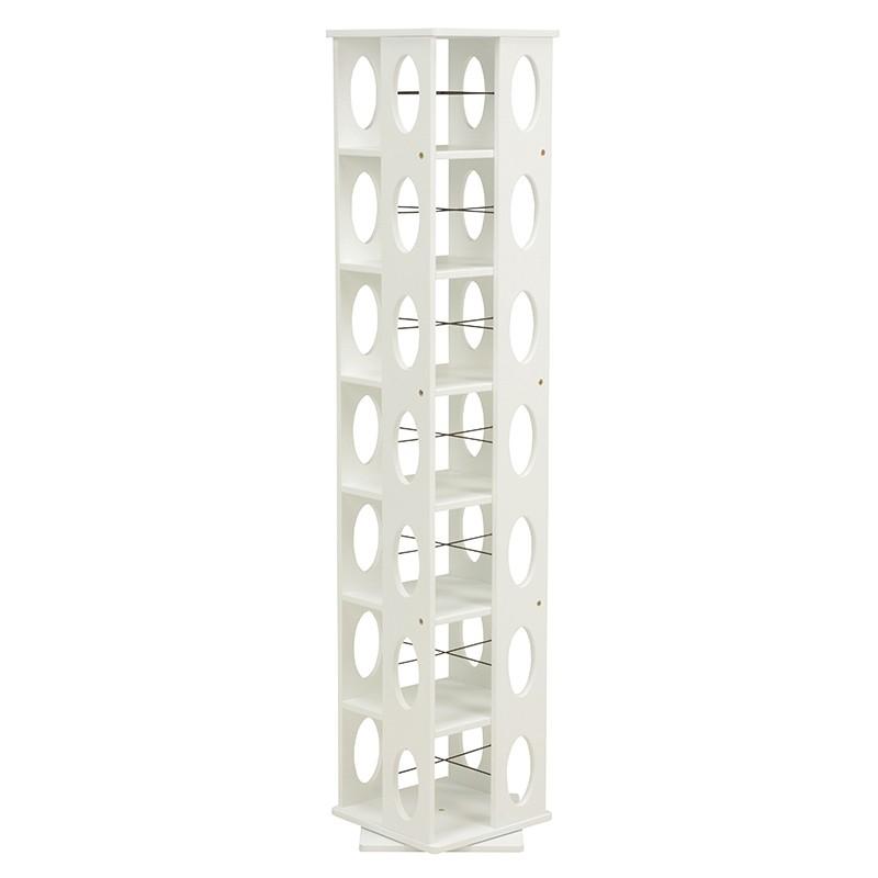 本棚 本収納 回転式本棚 回転ラック 7段   漫画 マンガ ラック 多目的ラック 回転ラック ラック タワー型 MUD-6101WH | 