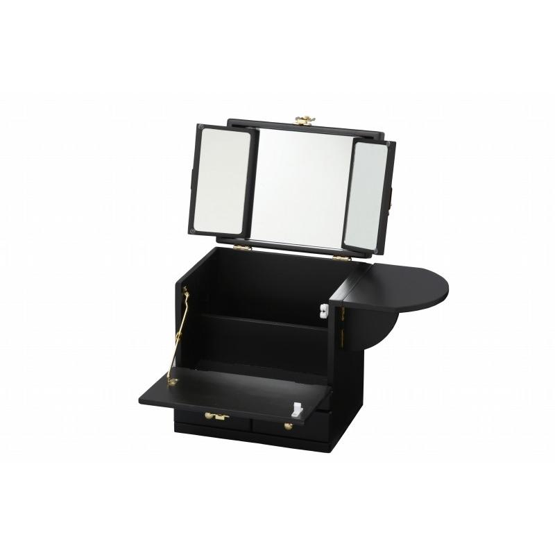 コスメボックス 蒔絵 ドレッサー 三面鏡 化粧 コスメケース メイクボックス コスメ収納 女性 メイク 漆  誕生日 MUD-61BK |  | 03