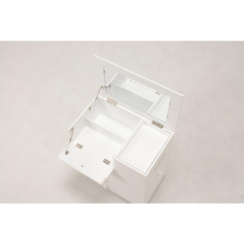 コスメワゴン キャスター 鏡 1面ドレッサー 鏡台ミラー 完成品 メイクボックス MUD-6649 |  | 03