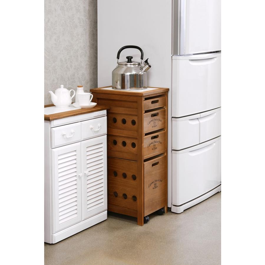 ストッカー 完成品 ストッカーワゴン 4段収納洗面台 サニタリーラック 収納 ラック 30 タイル天板 MUD-6706LBR |  | 07