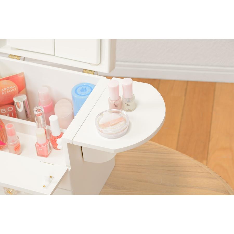 コスメボックス 化粧ボックス メイクボックス 完成品 ミラー付 三面鏡 ミニドレッサー ジュエリーボックス 化粧入れ  MUD-6830WH |  | 10