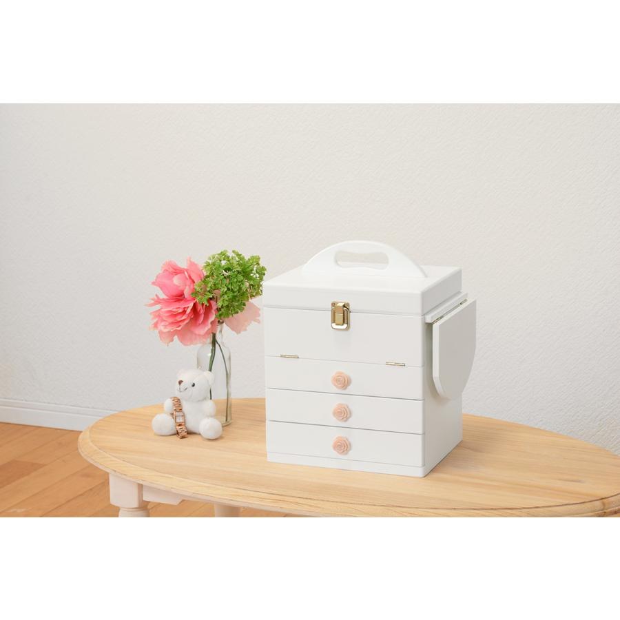 コスメボックス 化粧ボックス メイクボックス 完成品 ミラー付 三面鏡 ミニドレッサー ジュエリーボックス 化粧入れ  MUD-6830WH |  | 14