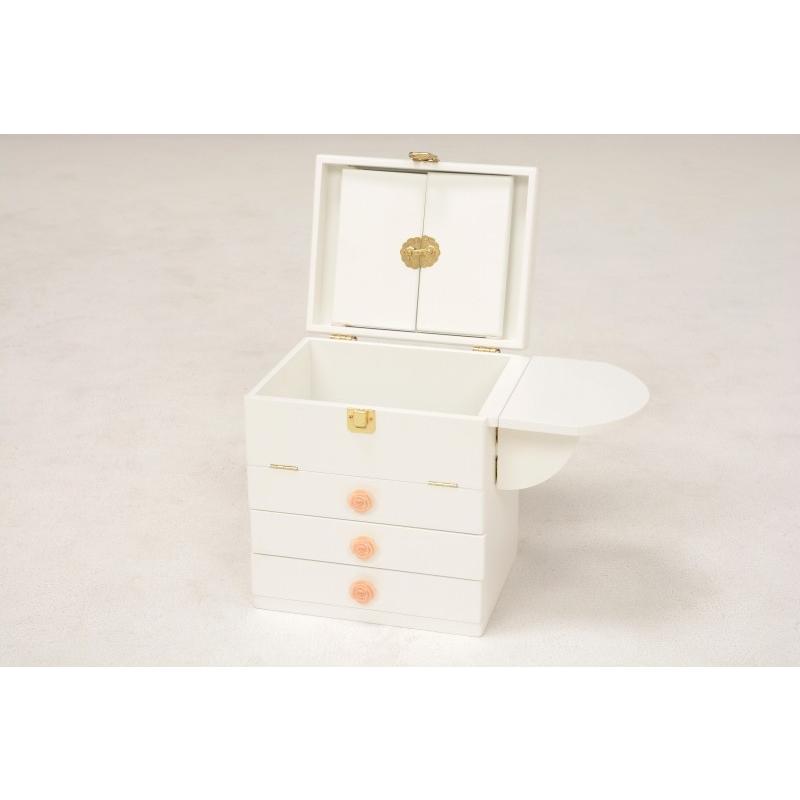 コスメボックス 化粧ボックス メイクボックス 完成品 ミラー付 三面鏡 ミニドレッサー ジュエリーボックス 化粧入れ  MUD-6830WH |  | 02