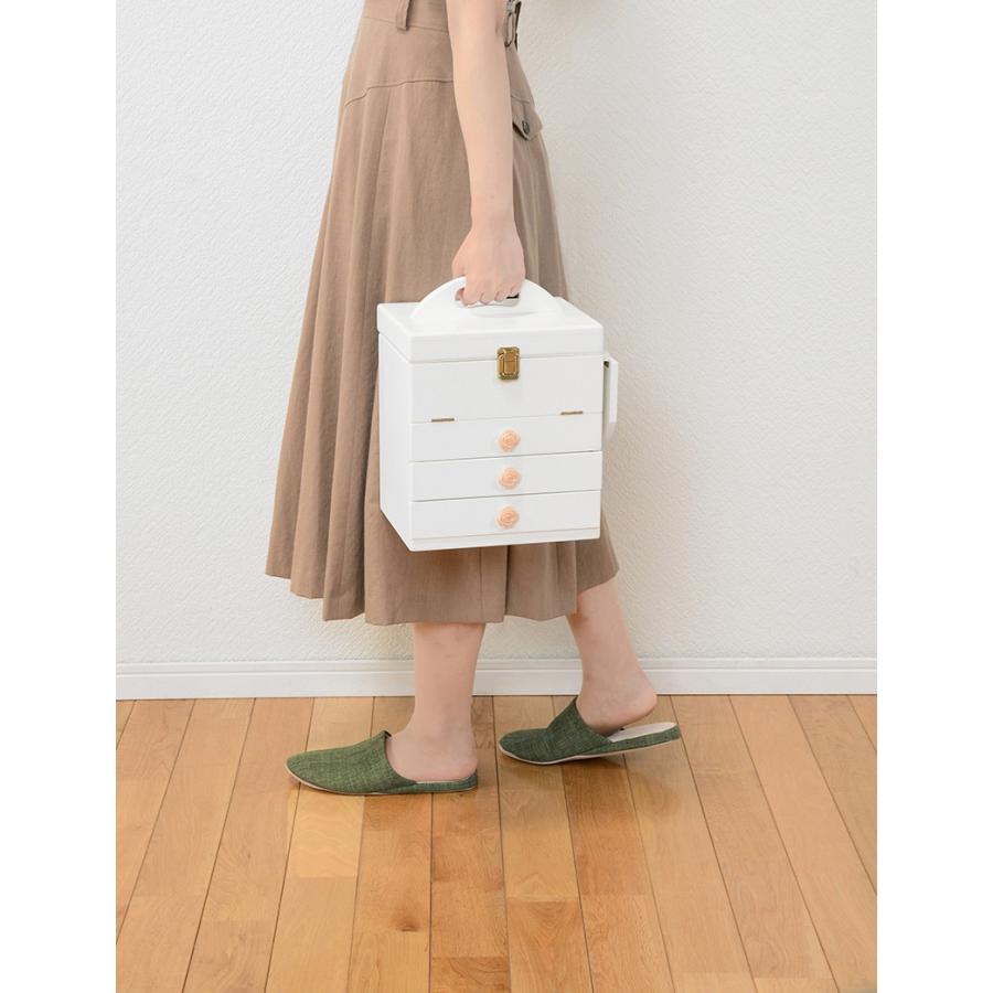 コスメボックス 化粧ボックス メイクボックス 完成品 ミラー付 三面鏡 ミニドレッサー ジュエリーボックス 化粧入れ  MUD-6830WH |  | 07