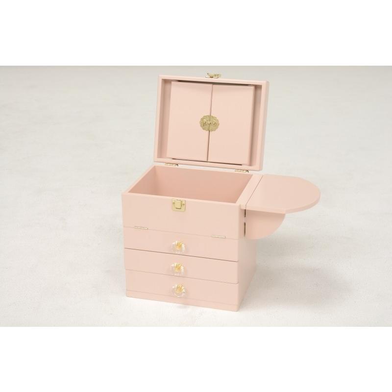 コスメボックス 化粧ボックス メイクボックス 完成品 ミラー付 三面鏡 ミニドレッサー ジュエリーボックス 化粧入れ  MUD-6835PI |  | 01