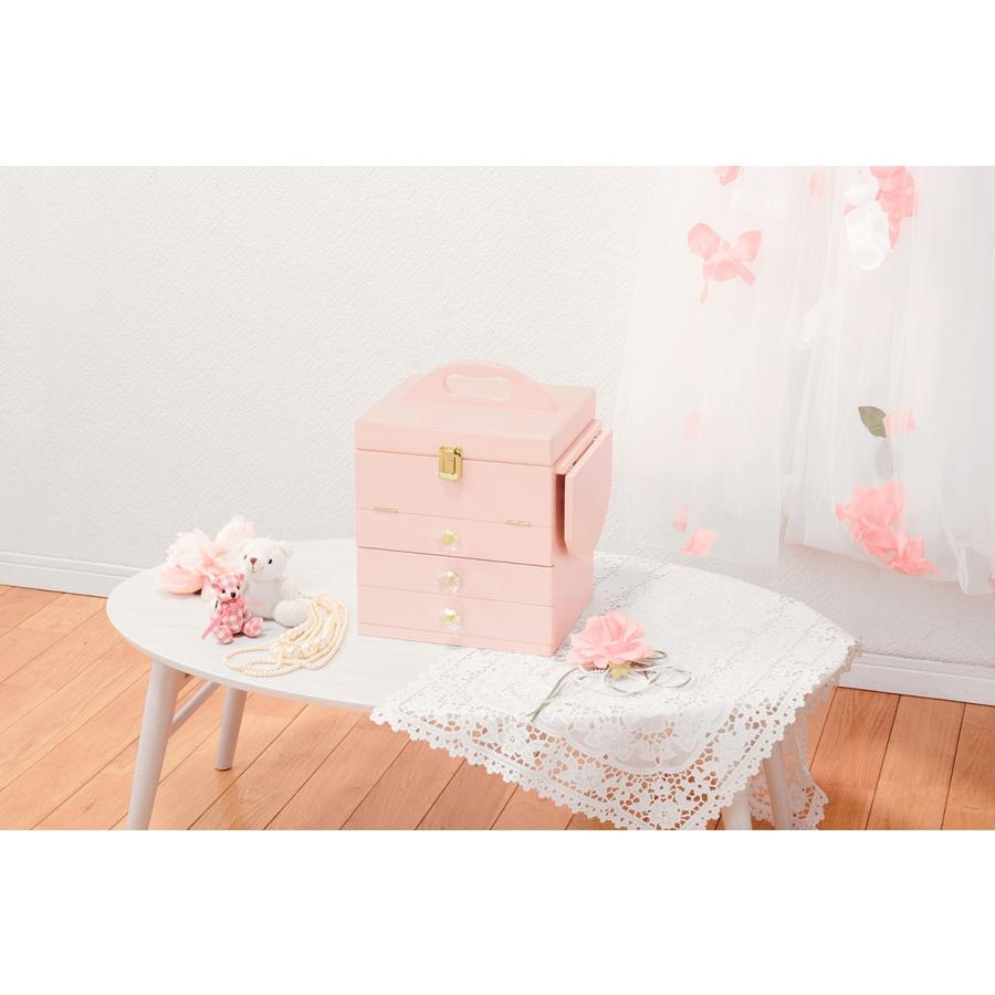 コスメボックス 化粧ボックス メイクボックス 完成品 ミラー付 三面鏡 ミニドレッサー ジュエリーボックス 化粧入れ  MUD-6835PI |  | 05