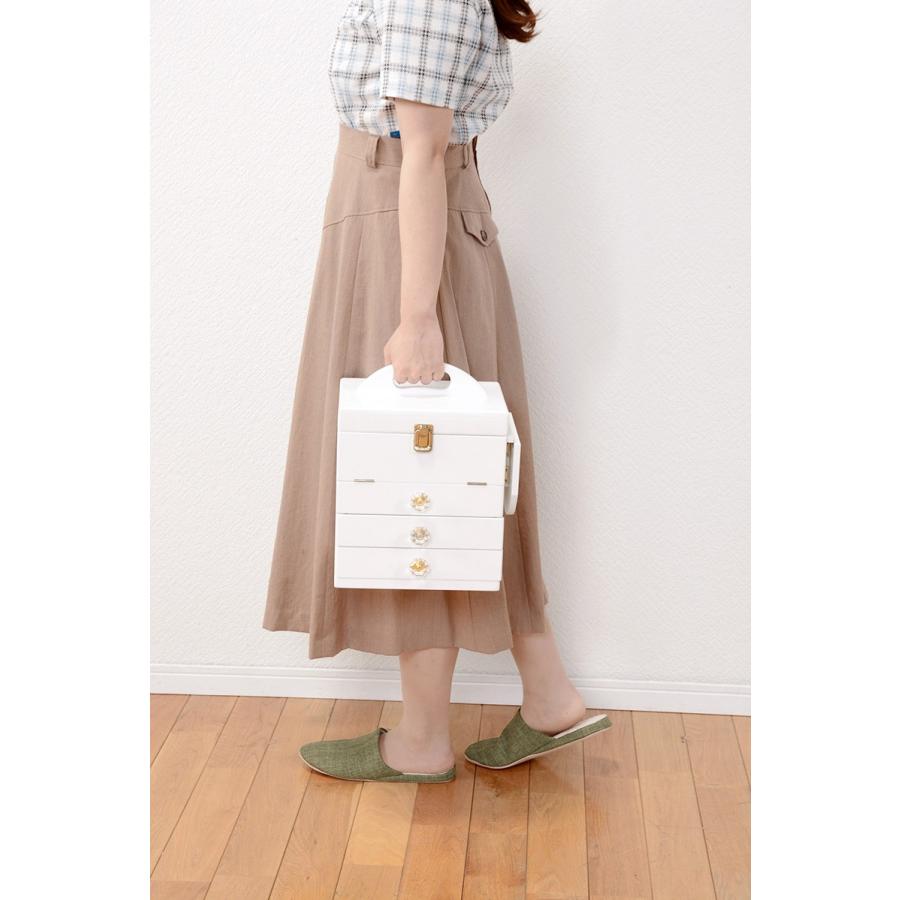 コスメボックス 化粧ボックス メイクボックス 完成品 ミラー付 三面鏡 ミニドレッサー ジュエリーボックス 化粧入れ  MUD-6835WH |  | 12