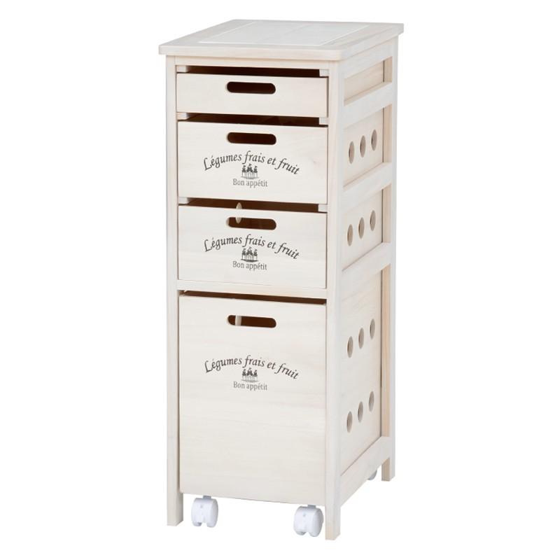 ワゴン キャスター 完成品 ストッカー 30 4段 サニタリーラック ラック ラック チェスト MUD-64WS | 