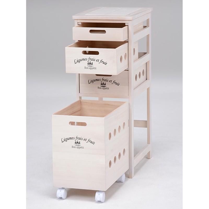 ワゴン キャスター 完成品 ストッカー 30 4段 サニタリーラック ラック ラック チェスト MUD-64WS |  | 02