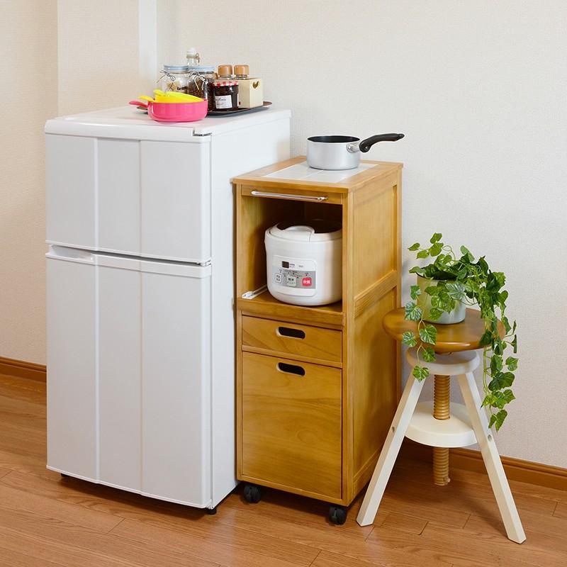 ワゴン 炊飯器ワゴン キャスター 完成品 収納 ラック タイル天板 チェスト ストッカー 収納 MW-6709NA |  | 03