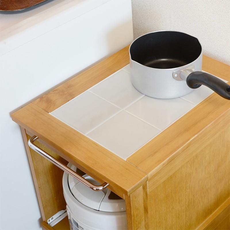 ワゴン 炊飯器ワゴン キャスター 完成品 収納 ラック タイル天板 チェスト ストッカー 収納 MW-6709NA |  | 05