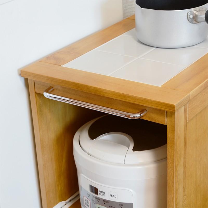 ワゴン 炊飯器ワゴン キャスター 完成品 収納 ラック タイル天板 チェスト ストッカー 収納 MW-6709NA |  | 06
