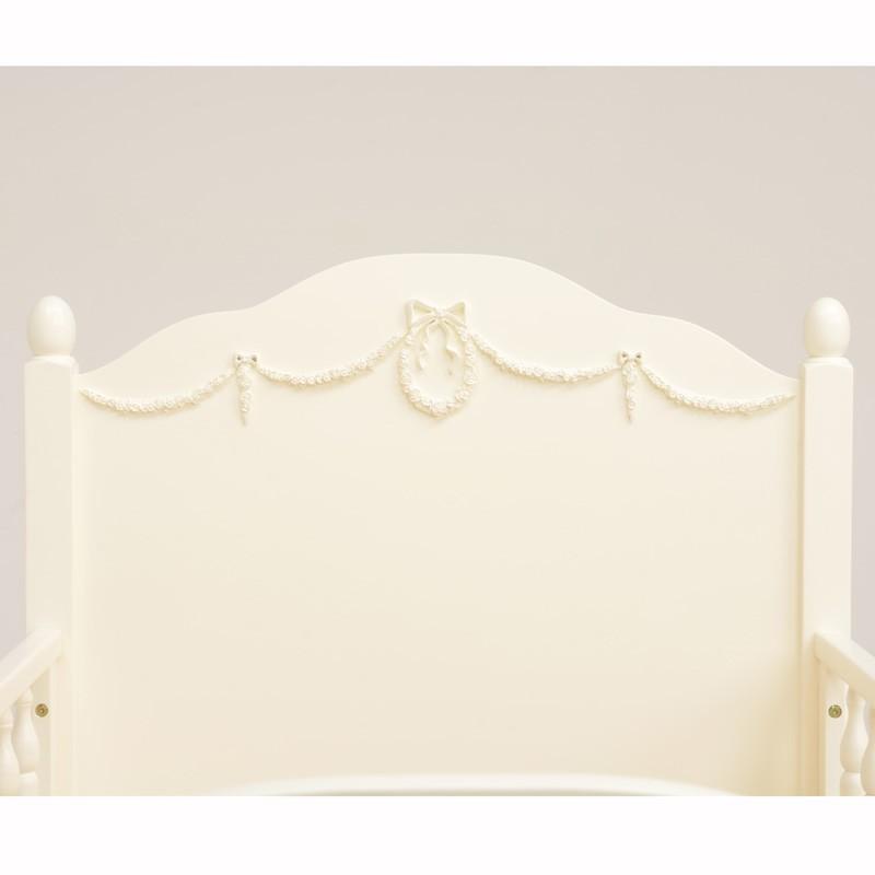 姫ベッド ベッド柵付プリンセスベッド セミシングル ショート ベッドフレーム セミシングルサイズ  すのこエレガント白 RB-1854WH |  | 02