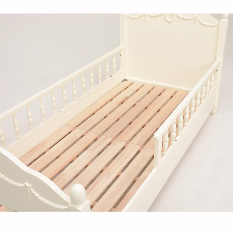 姫ベッド ベッド柵付プリンセスベッド セミシングル ショート ベッドフレーム セミシングルサイズ  すのこエレガント白 RB-1854WH |  | 04