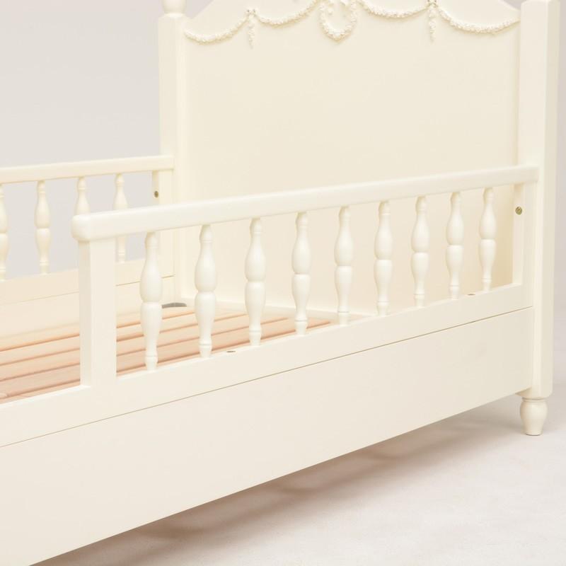 姫ベッド ベッド柵付プリンセスベッド セミシングル ショート ベッドフレーム セミシングルサイズ  すのこエレガント白 RB-1854WH |  | 05