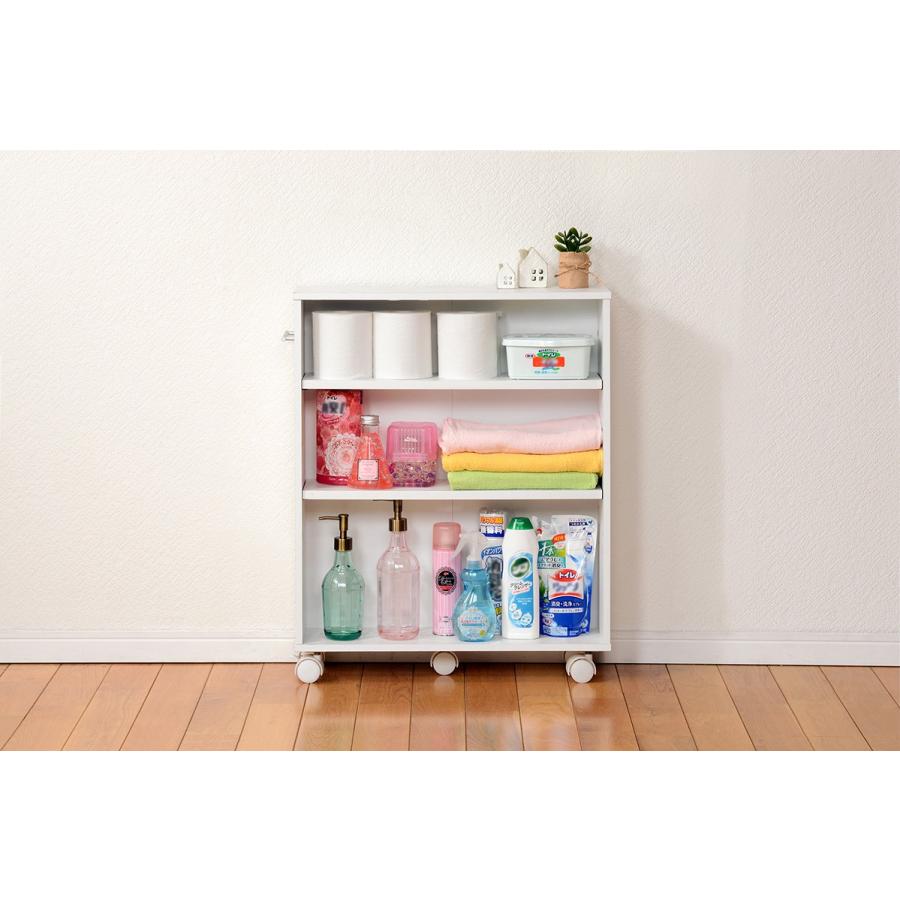 本棚 押入れ収納 キャスター ラック 55×26 本棚   押入れワゴン サニタリーラック ラック ラック RCC-1021WH-L |  | 06