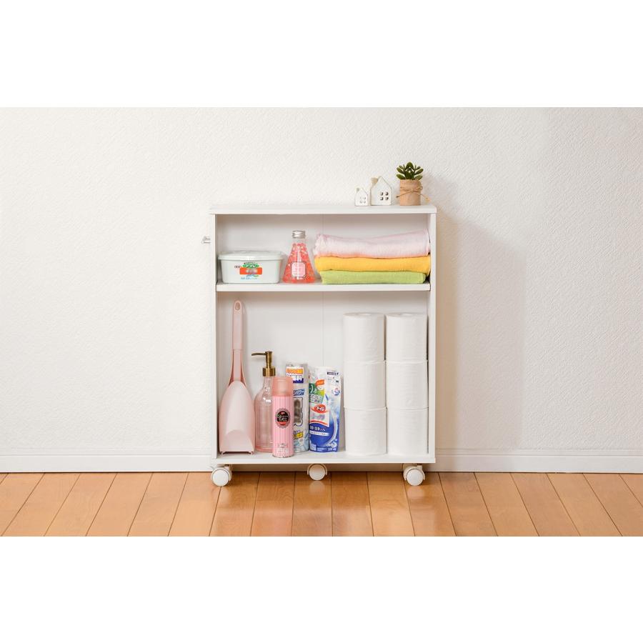 本棚 押入れ収納 キャスター ラック 55×26 本棚   押入れワゴン サニタリーラック ラック ラック RCC-1021WH-L |  | 07