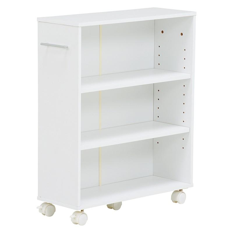 本棚 押入れ収納 キャスター ラック 55×21 本棚   押入れワゴン サニタリーラック ラック ラック RCC-1021WH-M | 