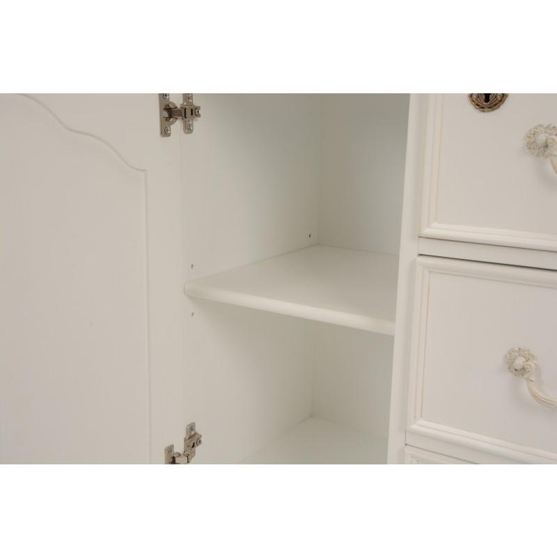 キャビネット 幅110cm ワイドキャビネット白 収納 棚 脚キャビネット 電話台 鍵  飾り台 飾り棚 北欧 白家具クラシック RCC-1583 |  | 03