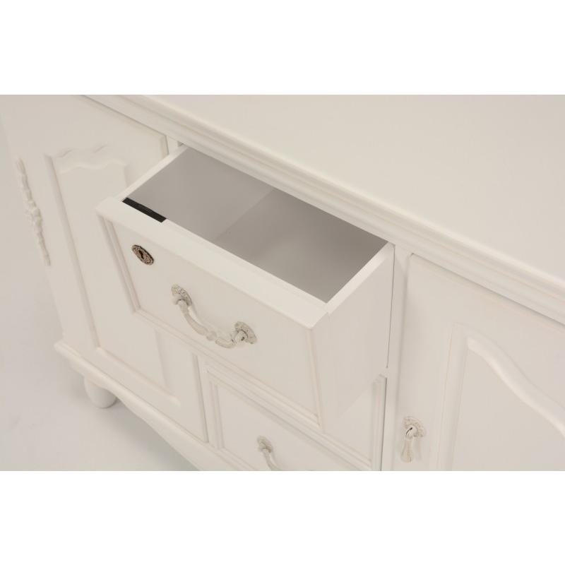 キャビネット 幅110cm ワイドキャビネット白 収納 棚 脚キャビネット 電話台 鍵  飾り台 飾り棚 北欧 白家具クラシック RCC-1583 |  | 04