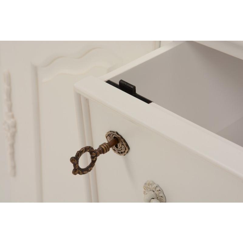 キャビネット 幅110cm ワイドキャビネット白 収納 棚 脚キャビネット 電話台 鍵  飾り台 飾り棚 北欧 白家具クラシック RCC-1583 |  | 06