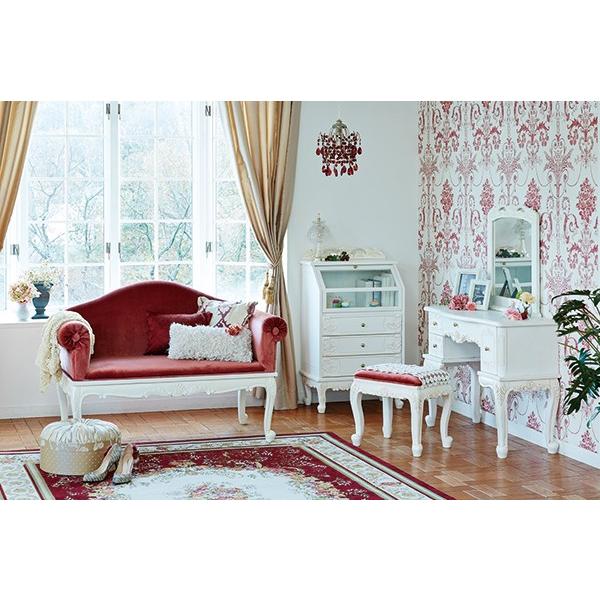 猫脚 ネコ脚 ガラスキャビネット プリンセス ボード 電話台ファックス台 チェスト ラック RCC-1797AW | 