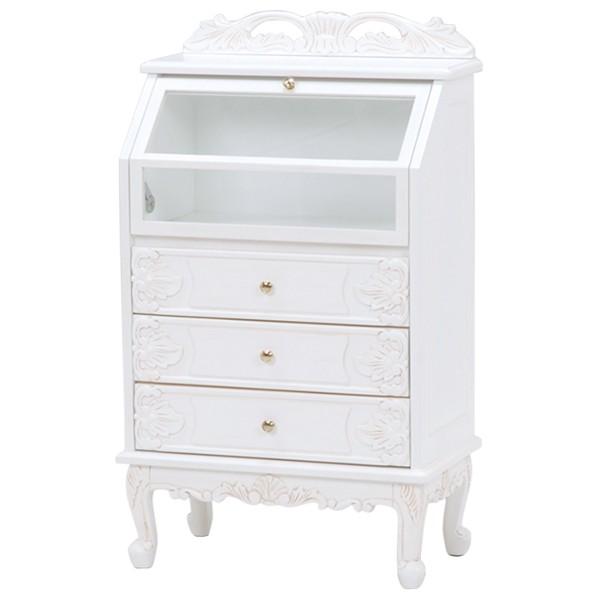 猫脚 ネコ脚 ガラスキャビネット プリンセス ボード 電話台ファックス台 チェスト ラック RCC-1797AW |  | 01