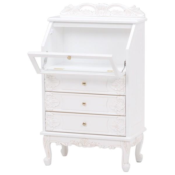 猫脚 ネコ脚 ガラスキャビネット プリンセス ボード 電話台ファックス台 チェスト ラック RCC-1797AW |  | 02