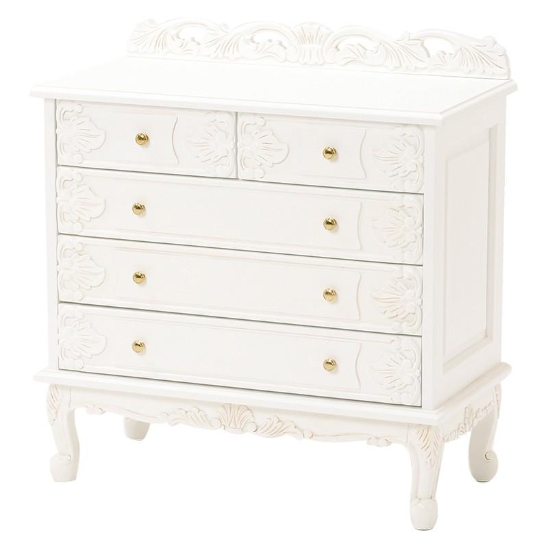 チェスト 4段 猫脚 ワイドチェスト  収納 箪笥 たんす ロマンチック ネコ脚 棚 RCH-1232AW | 