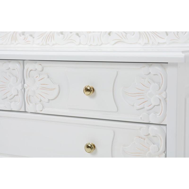 チェスト 4段 猫脚 ワイドチェスト  収納 箪笥 たんす ロマンチック ネコ脚 棚 RCH-1232AW |  | 01