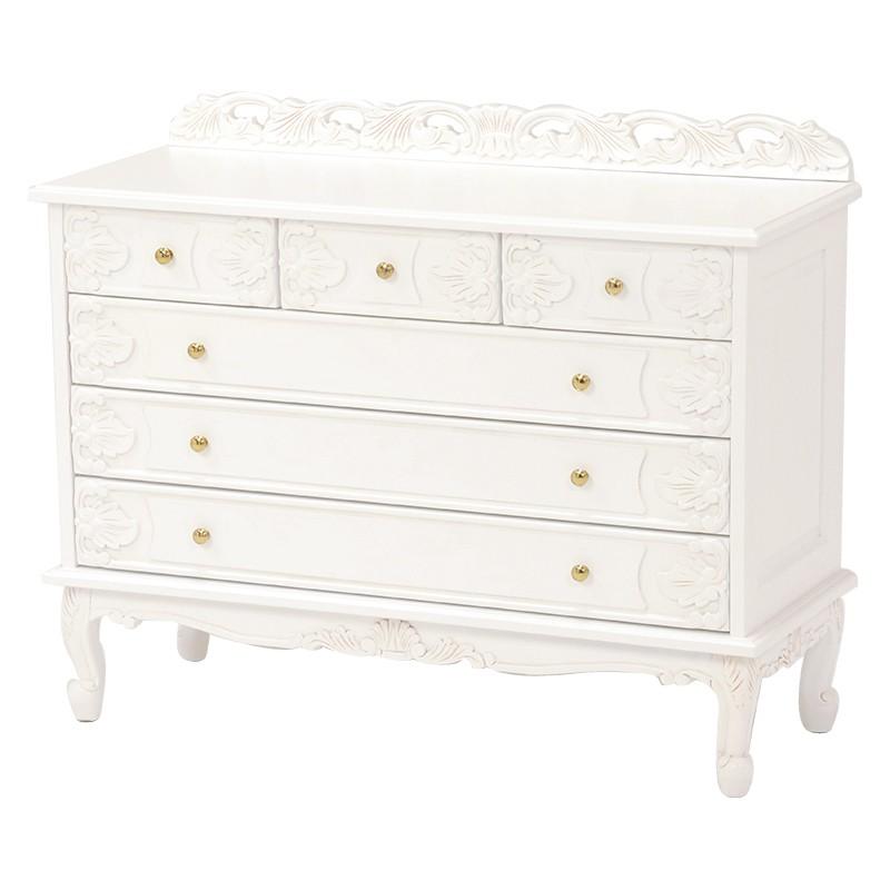 チェスト 4段 猫脚 ワイドチェスト 105 高さ83  収納 箪笥 たんす ロマンチック ネコ脚 棚 RCH-1233AW | 