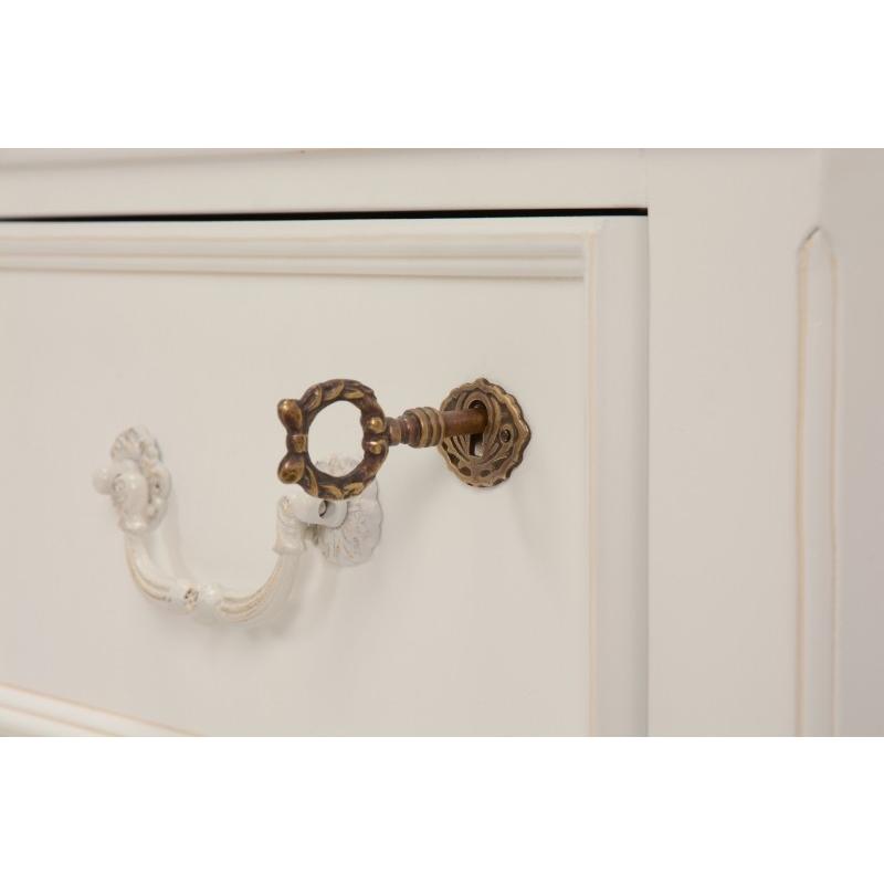 北欧 チェスト 4段 幅110cm  鍵収納家具 衣類収納 収納 箪笥 たんす ロマンチック白 収納家具 白家具 棚エレガントRCH-1582 |  | 05