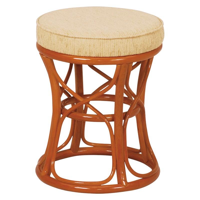 6個セット 籐スツール 丸型 丸椅子 コンパクト イス 椅子 いす チェアー 木製 おしゃれ いす イス 腰掛け ブラウン 茶 RH-772NA | 